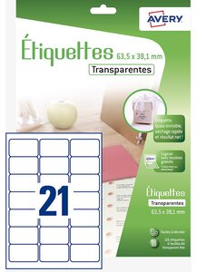 126 étiquettes adresses transparentes