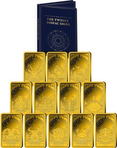 Monnaie ZODIAC SIGNS Set 12 Lingots Or 10$ Solomon Islands 2025