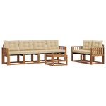 vidaXL Ensemble de canapés d'extérieur 7 pc Naturel et Beige