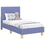 vidaXL Cadre de lit pour tout-petit avec tête de lit Bleu denim tissu
