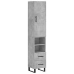 vidaXL Buffet haut Gris béton 34 5x34x180 cm Bois d'ingénierie