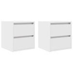 vidaXL Tables de chevet murales 2 Pièces blanc 38x34x40 cm