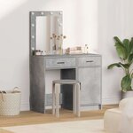 vidaXL Table de Toilette 2 Pièces Gris 50 x 41 x 135 cm Bois d'ingénierie