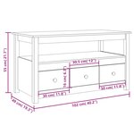 vidaXL Table basse Blanc 102x49x55 cm Bois massif de pin