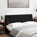 vidaXL Coussin de tête de lit noir 160 cm tissu