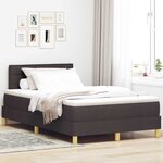 vidaXL Lit boxspring avec matelas Marron foncé 120 x 200 cm tissu