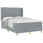 vidaXL Lit à ressorts avec matelas Gris clair 140 x 190 cm tissu