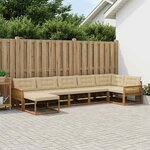 vidaXL Ensemble de canapés d'extérieur 7 Pièces Naturel et Beige