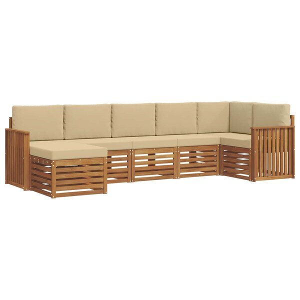 vidaXL Ensemble de canapés d'extérieur 7 pc Naturel et Beige