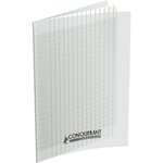 Cahier piqûre 96 pages seyès 2 5 mm 90 g  couverture carte polypropylèe incolore  format 21 x 29 7 cm CONQUERANT