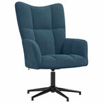 vidaXL Chaise de relaxation avec tabouret Bleu Velours