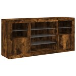 vidaXL Buffet avec lumières LED chêne fumé 142 5x37x67 cm
