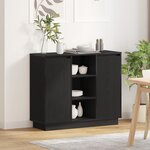 vidaXL Buffet avec LED Chêne Noir 90x32x75 cm Bois d'ingénierie