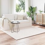 vidaXL Tapis de surface Carré HUARTE Crème 240 x 240 cm Polyester