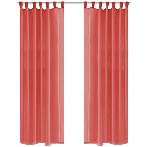 vidaXL Rideau occultant 2 Pièces Voile 140 x 225 cm Rouge