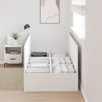 Cadre de lit de rangement vidaXL Blanc 75x190 cm