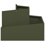 vidaXL Cache-pot en métal Vert olive Métal Moyen Empilable
