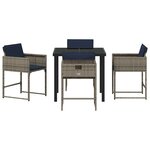 vidaXL Ensemble de salle à manger pour jardin 5 Pièces Gris Poly rotin