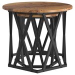 vidaXL Table d'appoint 2 Pièces bois recyclé Bois d'ingénierie et acier