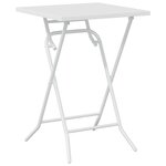 vidaXL Ensemble de bistro pliant 3 pièces – Table carrée blanche en acier