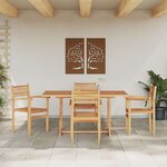 vidaXL Ensemble de salle à manger pour jardin 5 Pièces Marron