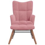 vidaXL Chaise à bascule avec repose-pied Rose Velours