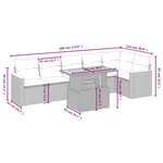 vidaXL Salon de jardin avec coussins 7 Pièces beige résine tressée