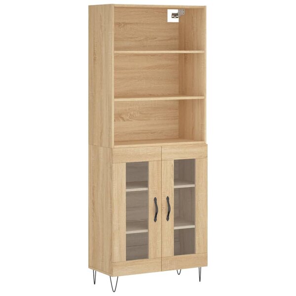 vidaXL Buffet haut Chêne sonoma 69 5x34x180 cm Bois d'ingénierie