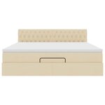 VidaXL Cadre de lit ottoman avec matelas crème 180x200 cm tissu