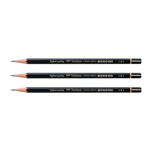 Crayon Graphite Haute Qualité MONO 100 B x 3 TOMBOW