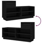 vidaXL Armoire à chaussures Noir 110x34x61 cm Bois de pin massif