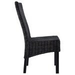 vidaXL Chaises à manger lot de 6 noir rotin Kubu et bois de manguier