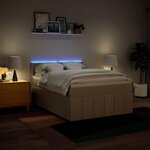 vidaXL Sommier à lattes de lit avec matelas Crème 140x200 cm Tissu