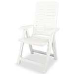 vidaXL lot de 2 Chaises inclinables de jardin Plastique Blanc