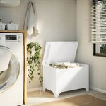 vidaXL Boîte de rangement avec couvercle RANA blanc bois massif de pin
