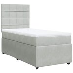 vidaXL Sommier à lattes de lit et matelas Gris clair 90x190 cm Velours