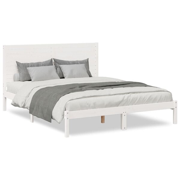 vidaXL Cadre de lit extra long sans matelas 140x220 cm bois massif