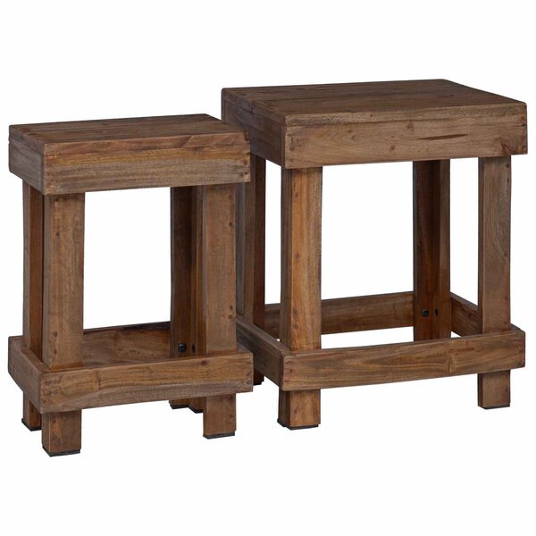 vidaXL Support de Plante 2 pc Marron 70 x 11 x 27 cm Bois d'Acajou