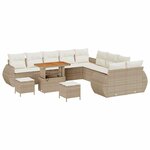 vidaXL Ensemble de canapé de jardin 13 Pièces Beige polyrotin