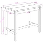 VidaXL Table haute EKAI Blanc 112 x 70 x 91 cm Bois de pin massif