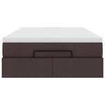 vidaXL Cadre de lit ottoman avec matelas marron foncé 120x200 cm tissu