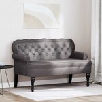 vidaXL Banc Chesterfield Gris 119.5 x 64.5 x 75 cm Cuir synthétique