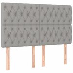 vidaXL Sommier à lattes de lit avec matelas Gris clair 160x200cm Tissu