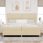 vidaXL Lit avec sommier à ressorts Crème 200x200 cm Tissu