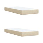 vidaXL Sommier à lattes de lit avec matelas Crème 200x200 cm Tissu