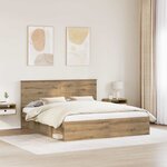 vidaXL Cadre de lit Chêne artisan 180 x 200 cm Pin massif