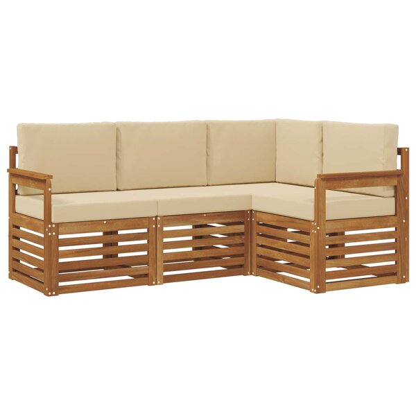 vidaXL Ensembles de canapés avec coussin 4 Pièces Naturel et Beige