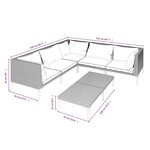vidaXL Salon de jardin 6 Pièces avec coussins Résine tressée Gris foncé