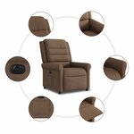 vidaXL Fauteuil inclinable électrique Marron Tissu