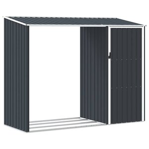 vidaXL Abri à bois de jardin Anthracite 245x98x159 cm Acier galvanisé